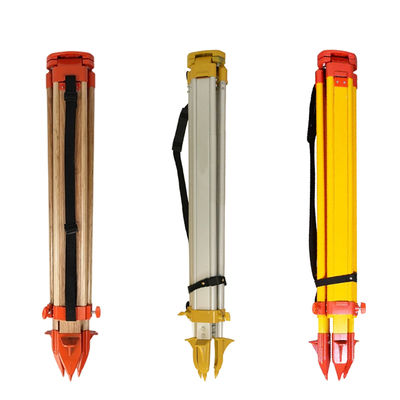 ขาตั้งกล้องไม้เนื้อแข็งอะลูมิเนียมอัลลอยด์พร้อมระดับน้ำ, เครื่องมือสำรวจทางวิศวกรรม, ขาตั้งแบบยืดหดได้ทนต่อแรงกระแทก